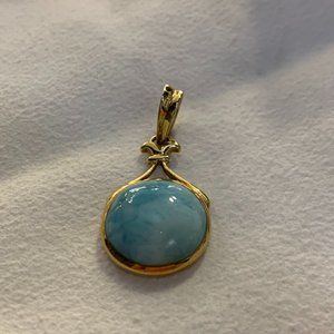 10 Karat Yellow Gold Larimar Pendant